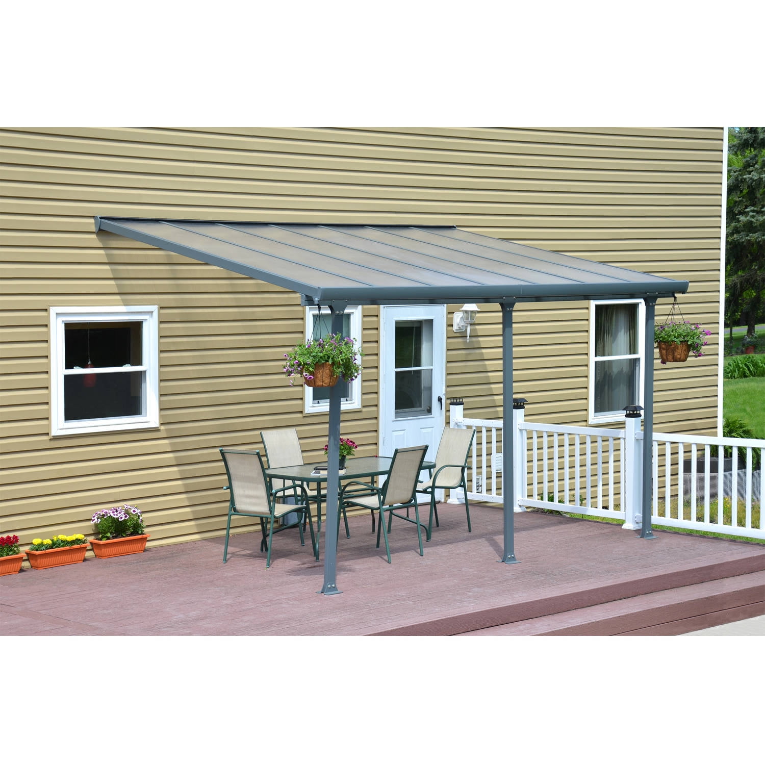 Palram Feria Patio Cover 10 D Gray Com