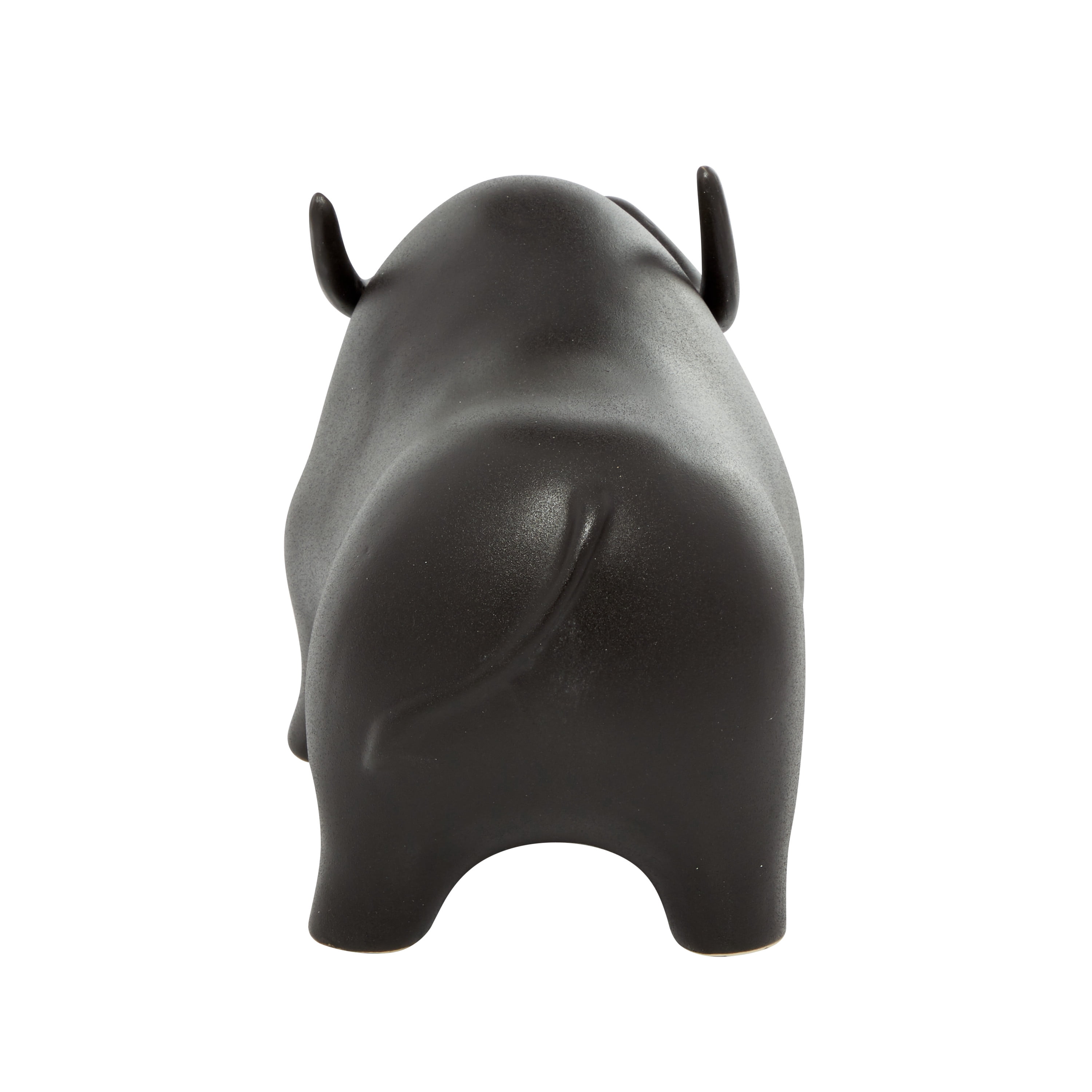 12" x 8" Black Ceramic Bull Sculpture, by DecMode