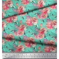 thumbnail image 3 of Soimoi Green Cotton Duck Fabric Ranunculus & Roses Floral Printed Craft Fabric by the Yard 44 Inch Wide, 3 of 3