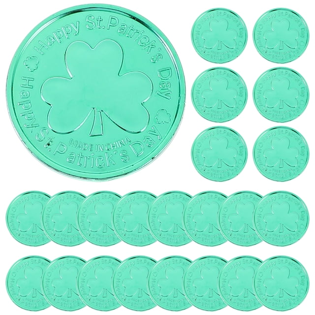 100pcs Saint Patrick's Day Coin Models Decorative Coin Decoration Plastic Coin Party Decor