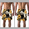 thumbnail image 3 of luoweisi Men's Beach Shorts Quick Dry Swim Trunks with Mesh Lining Panda Sunflower S, 3 of 5