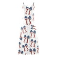 thumbnail image 4 of Clean Women's American Flag Sundress Summer Boho Dress Independence Day Printed Long Dresses 4Th of July Patriotic Maxi Dress Spaghetti Strap Sexy Beach Dresses Vacation Outfits, 4 of 5