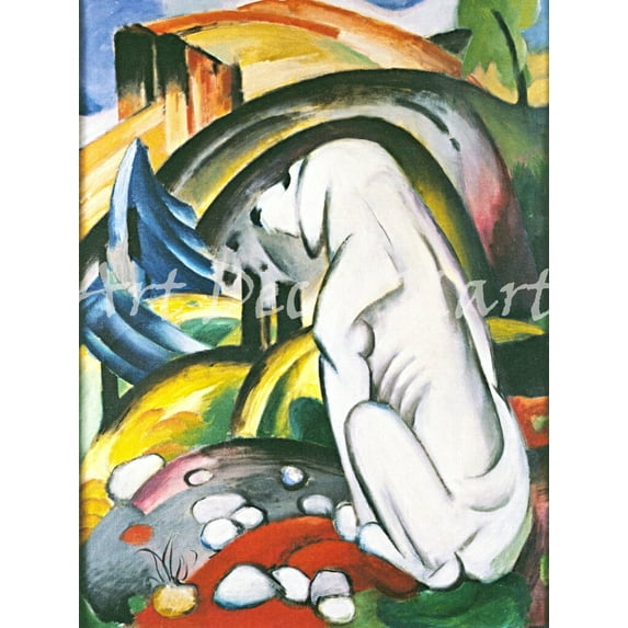 The White Dog-Marc - CANVAS OR FINE PRINT WALL ART