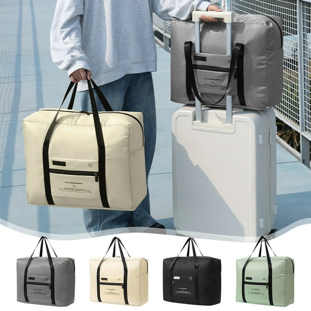Bolsa de Equipaje de Viaje Plegable | Bolsa extensible de tranvía de gran capacidad | Nylon impermeable, múltiples bolsillos, almacenamiento portátil | Verde, negro, gris, blanco 43x17x34,5cm