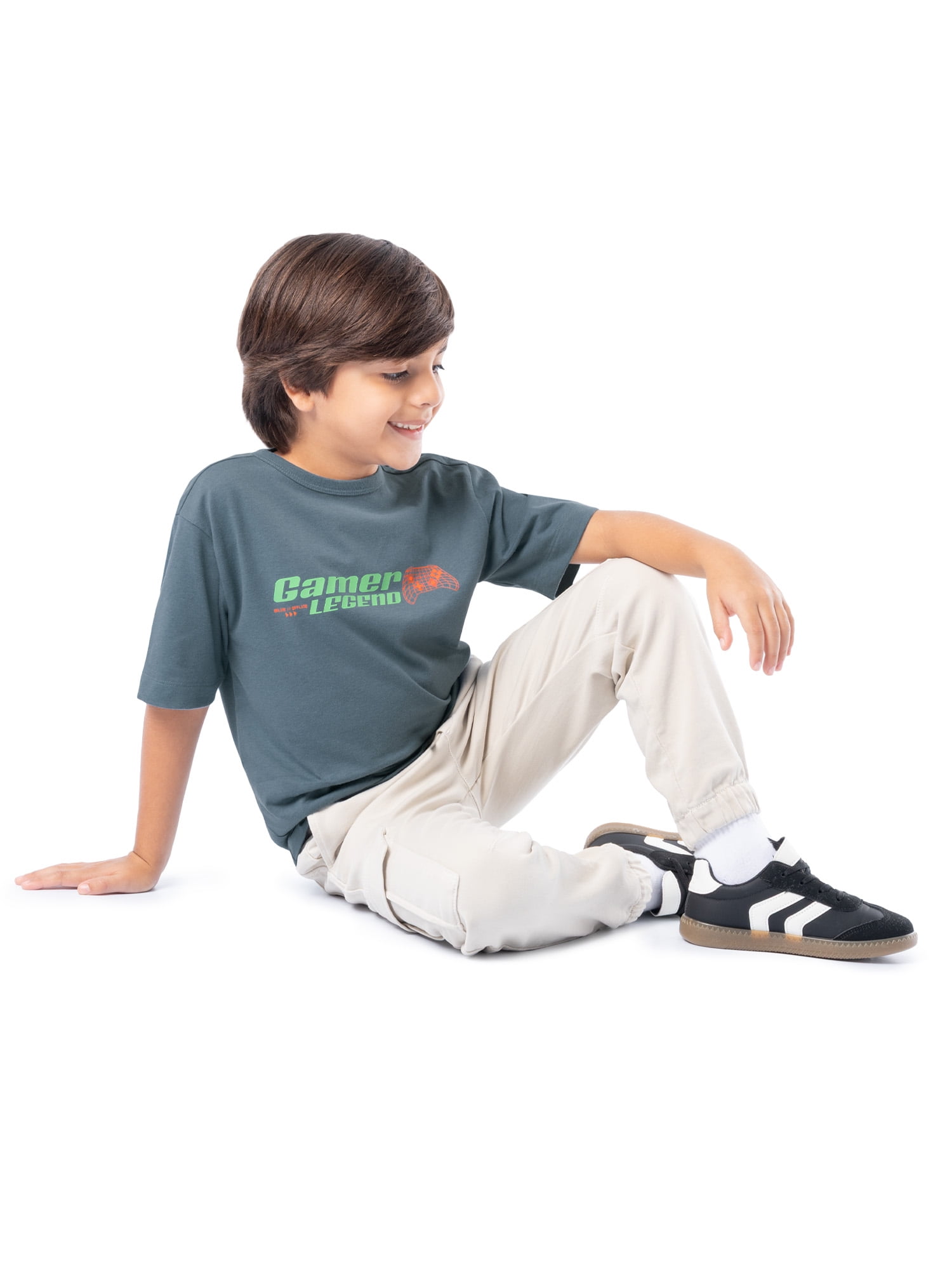 Wonder Nation Boy's Short Sleeve Elevated Graphic T-Shirt, Sizes 4-18 & Husky