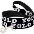 thumbnail image 1 of Buckle-Down "YOLO Bold Black White" Dog Leash, 1 of 1