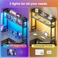 thumbnail image 5 of SEDETA L Shaped Computer Desk, 45.3” Small Office Desk, Corner Compuer Desk with Hutch, LED Lights, Power Outlet, Storage Shelves and Hooks for Home Office, Grey, 5 of 7