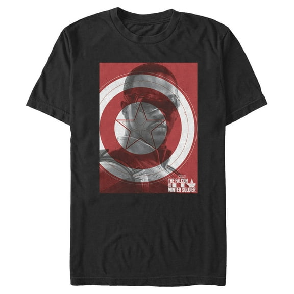 Men's Marvel The Falcon and the Winter Soldier Falcon Shield Graphic Tee Black 3X Large