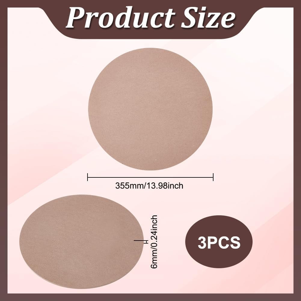 3Pcs 35.5cm Flat Round Pottery Wheel Bat Ceramic Drying Slab Clay Board Sculpture Base Clay Tool for Pottery Wheel Portable Clay Wedging Board for Clay Crafts Arts Ceramics Pottery Tools DIY
