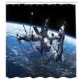 thumbnail image 3 of Ambesonne Outer Space Shower Curtain, Cosmonaut Adventure, 69"Wx84"L, Blue Grey Black, 3 of 5