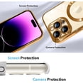 thumbnail image 5 of iPhone 14 Pro Max Case Magnetic Plating [Support Magsafe Charger] Wireless Anti-Skid Edge Shockproof Electroplate Four Corner Cushion Durable Full Body Protection Cover-Gold, 5 of 13