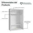 thumbnail image 4 of Ropero Closet Madesa Denver 2 Puertas Corredizas Blanco, 4 of 11