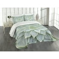 thumbnail image 3 of Ambesonne Desert Quilted Bedspread Set 3 Pcs, Cactus Flowers Photo, Queen Size, Sage Green, 3 of 5
