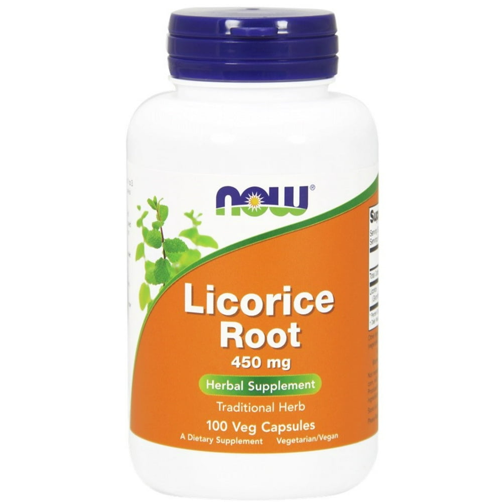 NOW Foods Licorice Root 450 mg. 100 Capsules