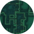 thumbnail image 1 of Ahgly Company Indoor Round Patterned Deep Teal Green Area Rugs, 7' Round, 1 of 6