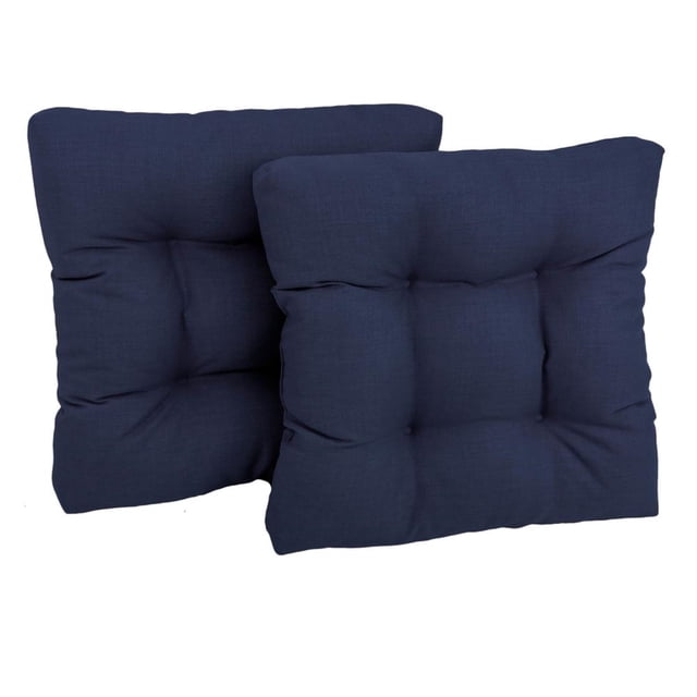 Coussin de Chaise de Salle à Manger Capitonné en Polyester Filé Carré de 19 Po (Ensemble de Deux)