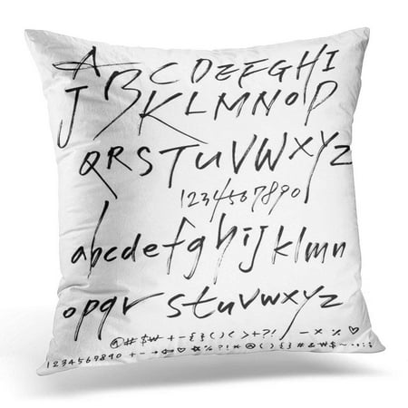 USART Letter Alphabet Hand Calligraphy Tag Graffiti Book Pillow Case Pillow Cover 20x20
