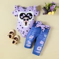 thumbnail image 2 of RMGVDSD Toddler Baby Girl Clothes Girls Short Sleeve Cartoon Prints Romper Bodysuit Tops Denim Pants 2 Piece Summer Clothing Sets 12-18 Months, 2 of 7
