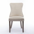 thumbnail image 4 of Glavbiku Modern High-End Wing-back Dining Chairs Set of 2, Velvet Chairs with Rivets,Beige, 4 of 14