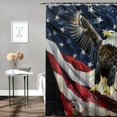 thumbnail image 2 of Orinice Bald Eagle Stars and Stripes Bathroom Decor Set with Hooks, Colorful Luxurious Graphic Print Polyester Fabric Shower Curtain for American Independence Day Celebration, Multi Size, 2 of 7