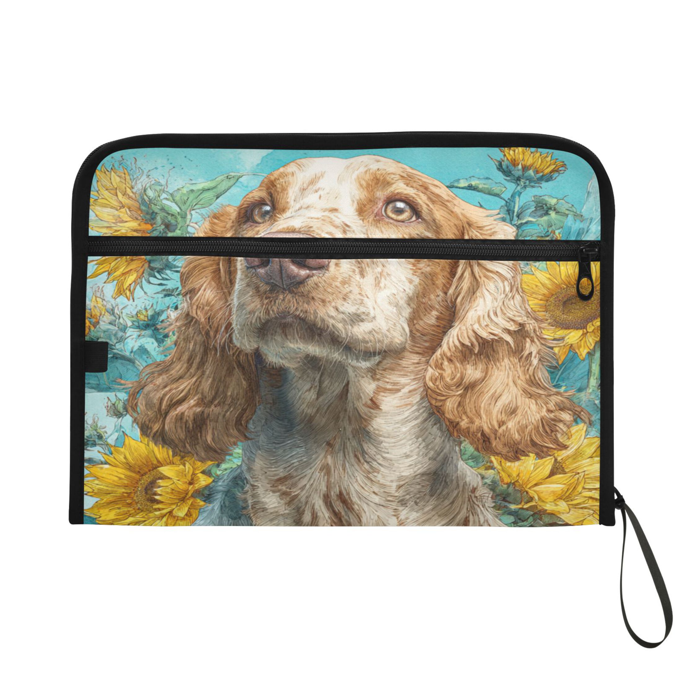 WOBOGO Cocker Spaniel Dog Expanding File Folder Letter Size Accordion Filing Organizer 13 Pocket Separate Organ Pocket