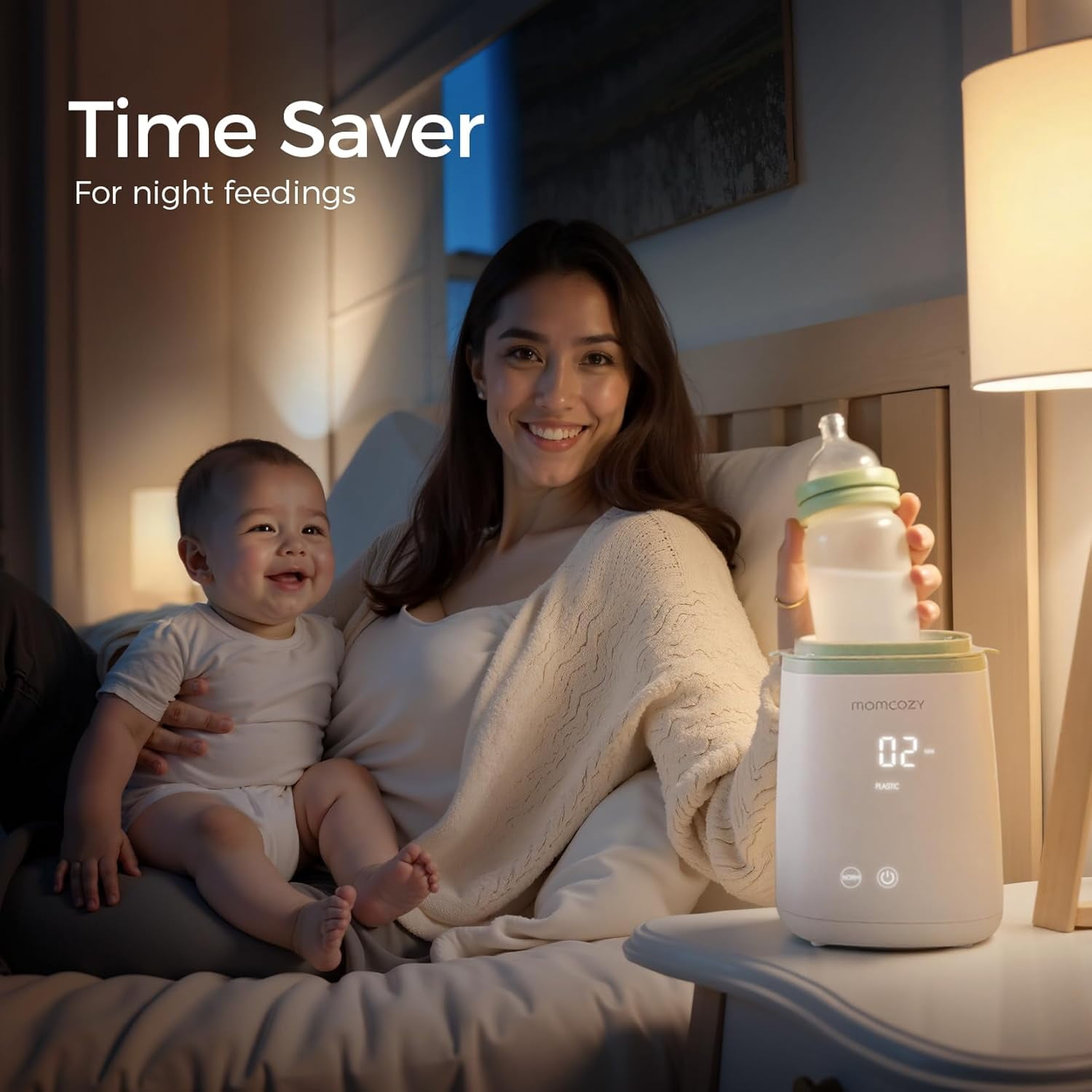 Momcozy Baby Bottle Warmer, 6-in-1 Baby Milk Warmer with Smart Temperature Control, Breastmilk Warmer, Fast Baby Food Heater, Steam Sterilizer