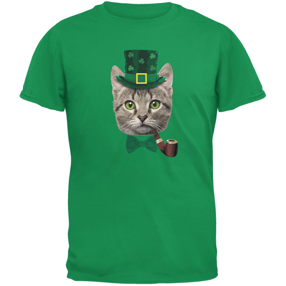Old Glory - St. Patrick's Funny Cat Irish Green Youth T-Shirt - Large ...