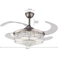 thumbnail image 6 of Wuzstar 42 Inch Crystal Fan Chandelier 4 Acrylic Retractable Blades Ceiling Fan Light for Living Room/Dining Room/Hall, 6 of 8