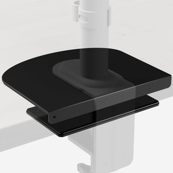 Steel Monitor Mount Reinforcement Plate for Thin, Glass and Other Fragile Tabletop, Steel Desk Protector Bracket Kit with Anti-Slip Pads, Fits Most Monitor Stand C Clamp Installation, Black