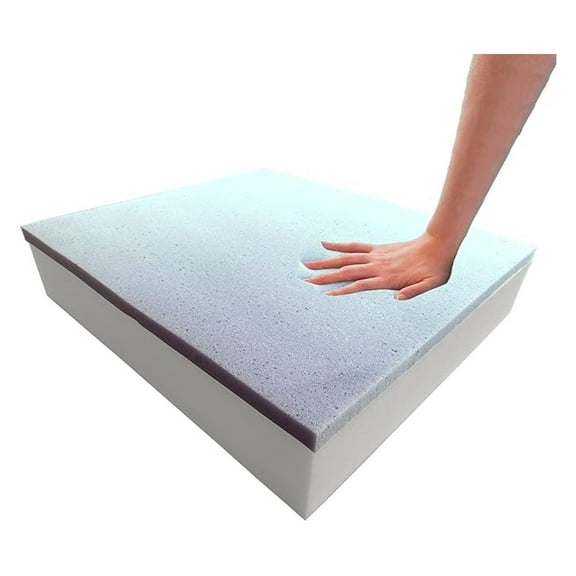 2" x 23" x 26" Cooling Gel-Infused Memory Foam Cushion, High Density Foam Base, Medium Firm, Seat Replacement, Padding, Chair Cushion Square Foam, Dining Chairs, Wheelchair Cushion Replacement