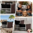 thumbnail image 5 of Brown Black Outdoor Waterproof Pillow Covers, Modern Abstract Art Farmhouse Striped Decorative Square Throw Pillowcase Sofa Cushion Sham for Patio/Couch/Chair, 18"x18" 2 Pack, 5 of 8