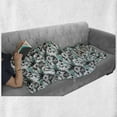 thumbnail image 6 of Hawaii Soft Flannel Fleece Throw Blanket, Watercolor Hibiscus Composition on Striped Background Retro Themes, Cozy Plush for Indoor and Outdoor Use, 50" x 70", Seafoam Charcoal Grey, by Ambesonne, 6 of 6