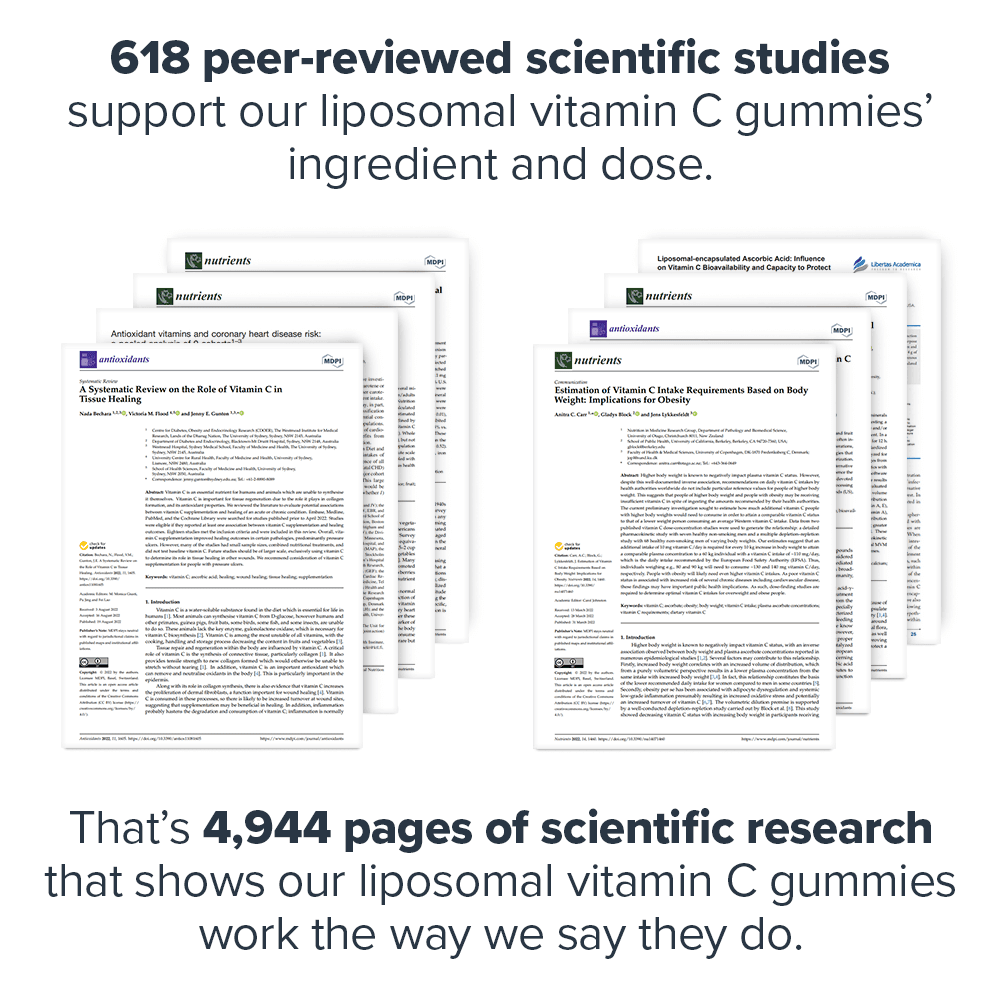 Legion Athletics Liposomal Vitamin C Gummies, Juicy Orange, 250 mg Vitamin C, Immune Support Supplement, 60 Gummies