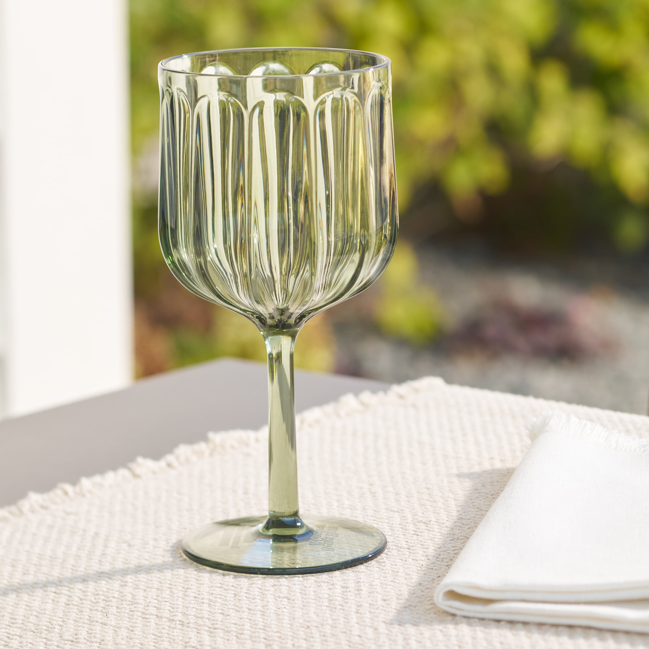 Better Homes & Gardens 17-Ounce Tritan Plastic Stemmed Wine Glass, Green