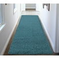 thumbnail image 2 of Ottomanson Fluffy Solid 3x5 Indoor Shag Area Rug, 3'3" x 4'7", Turquoise, 2 of 9