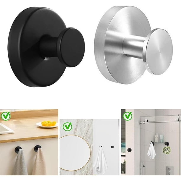 4-Pack Black Suction Cup Hooks – Removable Towel Hooks For Shower, Bathroom, Window, Glass Door, Wall – No Drill, 22lb Capacity