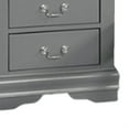 thumbnail image 3 of Ryla Nightstand- 2 Drawers- Light Gray Solid Wood- Nickel Drop Handles, 3 of 6