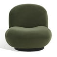 thumbnail image 2 of SAFAVIEH Couture Stevie Modern Velvet Solid Accent Chair, Olive Green/Black, 2 of 8