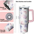 thumbnail image 2 of 30 oz Butterfly Tumbler with Handle and Straw, Insulated Stainless Steel Cup with Lid, Travel Coffee Mug Water Bottle, Gifts for Woman Animal Lovers, 2 of 6