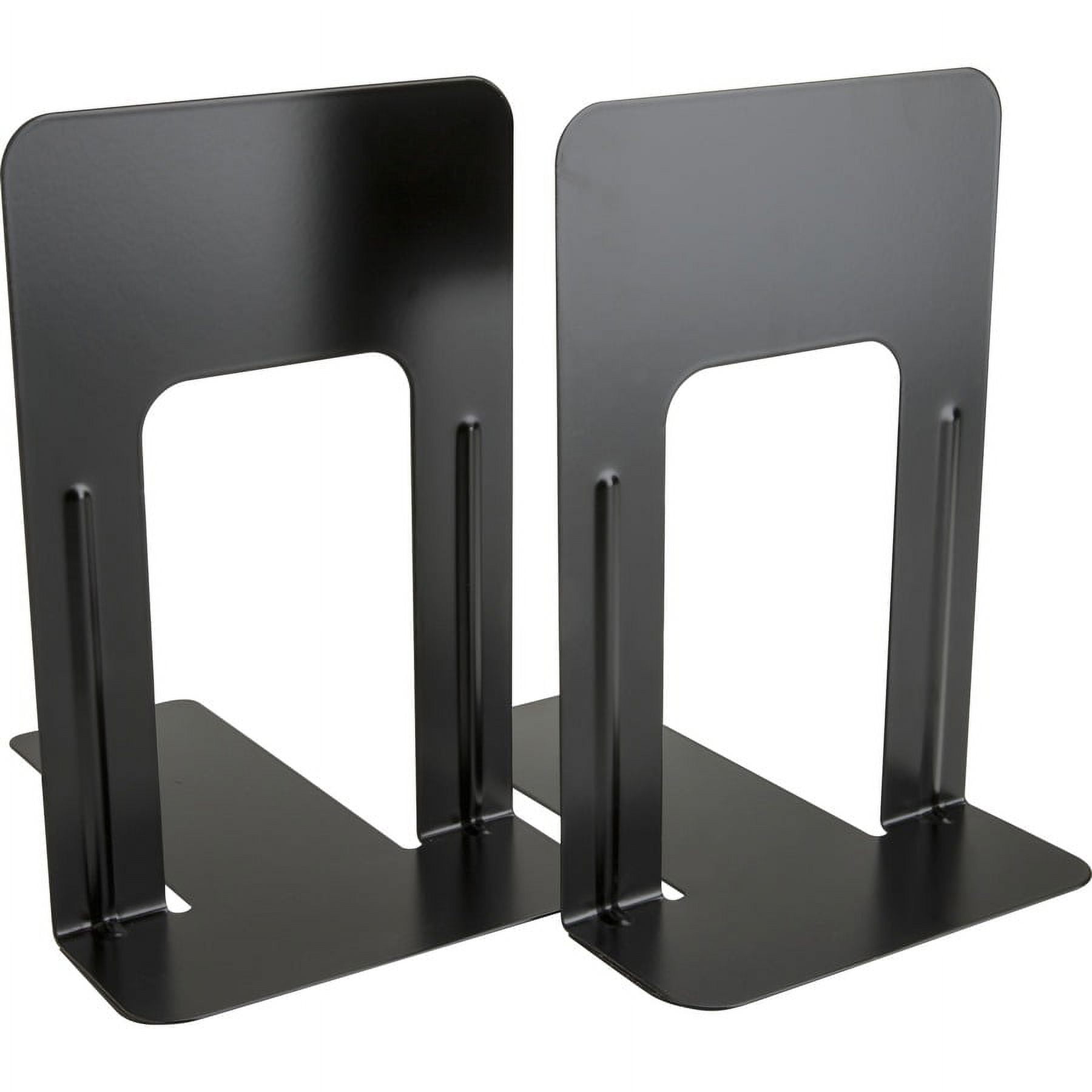Business Source Heavy-gauge Steel Book Supports - 8.5" Height X 9" Width X 6" Depth - Desktop - Black - Steel - 12 / Box