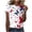 White, variant on Womens 4th of July T-Shirt Short Sleeve Patriotic Tee USA Stripe Star Summer Tops,L,Silver