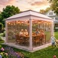 thumbnail image 3 of COOS BAY 11x11 Pop-Up Instant Gazebo Tent with Mosquito Netting Outdoor Canopy Shelter with 121 Square Feet of Shade, Pink, 3 of 10