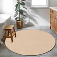 thumbnail image 3 of Round Area Rugs Collection 4 Ft, Khaki Solid Color Non-Slip Residential Carpet, Aesthetics Contemporary Luxury Indoor Crawling Mats Runner Rugs for Living Room/Dining Room/Bedroom, 3 of 8