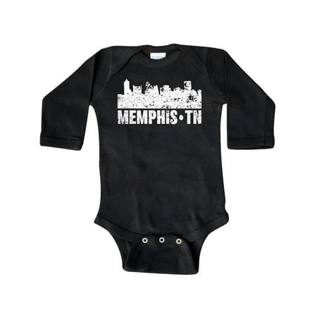 

Inktastic Memphis city Skyline with Grunge Gift Baby Boy or Baby Girl Long Sleeve Bodysuit