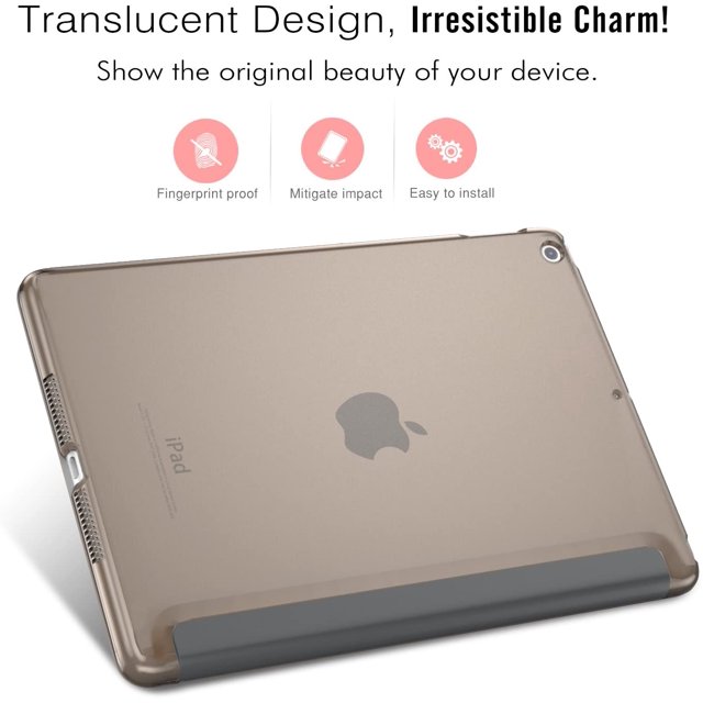 MoKo Case Fit 2018/2017 iPad 9.7 6th/5th Generation - Ultra Slim Lightweight Smart-Shell Stand Cover with Translucent