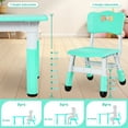 thumbnail image 4 of Arlopu Kids Table and 6 Chairs Set w/ Graffiti Desktop & Non-Slip Legs, Height Adjustable Multi-Activity Table & Chairs Set for Ages 2+, Green, 4 of 9