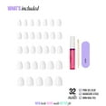 thumbnail image 5 of Kiss Core Color Press On Nails Almond, ‘Lyrical’, White, Short, 32 Count, 5 of 13