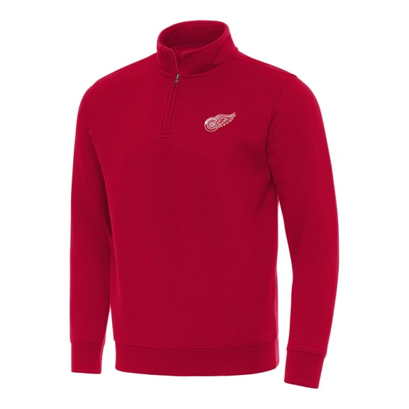 Men's Antigua  Red Detroit Red Wings Victory Quarter-Zip Mock Sweatshirt