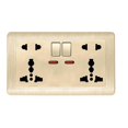 thumbnail image 3 of Double Wall Power Socket Universal 5 Hole 13A Dual USB Charger Port Socket with Switch, 3 of 4