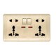thumbnail image 3 of Double Wall Power Socket Universal 5 Hole 13A Dual USB Charger Port Socket with Switch, 3 of 4